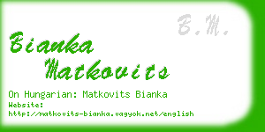 bianka matkovits business card